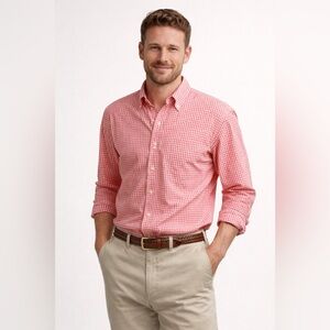 Peter Millar Pink Handluxe Easycare Dress Shirt XXL‎